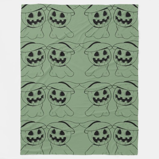 Jack-o'-Laternenmuster Fleecedecke (Vorderseite)