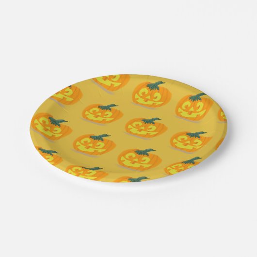 Jack-O’-Laternenpapier-Teller Pappteller (Schrägansicht)