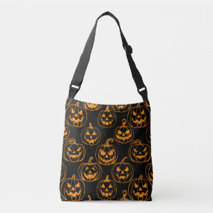 Jack-o-Laterterns-Muster.Orange Black BG Tragetaschen Mit Langen Trägern