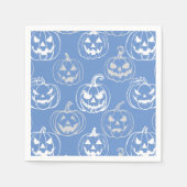Jack-o-Laterterns Muster.White L blue BG Serviette (Vorderseite)
