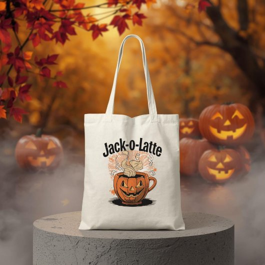 Jack-o-Latte Funny Halloween Coffee Pun Tragetasche