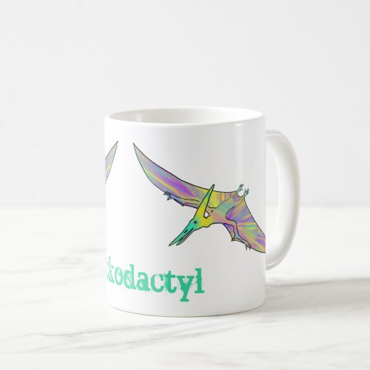 Jack odactyl farbig Pterodactyl Dinosauriername Kaffeetasse (VorderseiteRechts)