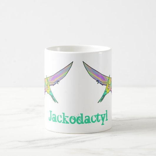 Jack odactyl farbig Pterodactyl Dinosauriername Kaffeetasse (Mittel)