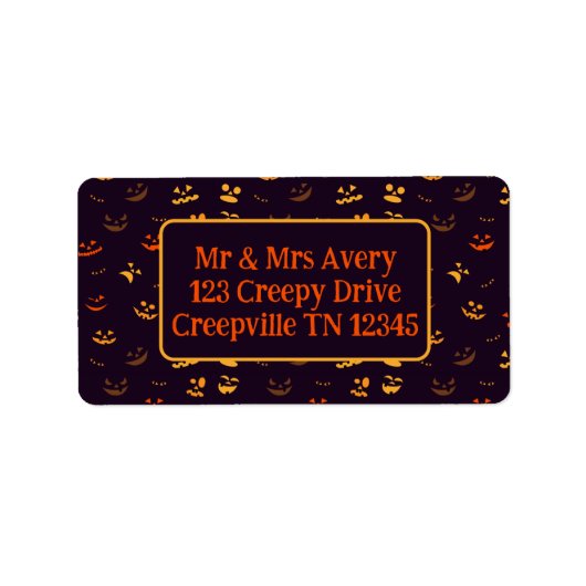 Jack-oder-Lantern-Gesichter Adressaufkleber (Vorne)