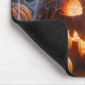Jack-oder-Lantern mit Spinnennetzen Mousepad (Ecke)