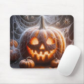 Jack-oder-Lantern mit Spinnennetzen Mousepad (Mit Mouse)