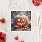 Jack-oder-Lantern mit Spinnennetzen Serviette (Beispiel)