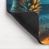 Jack-oder-Laterne Ananas am Strand Mousepad (Ecke)