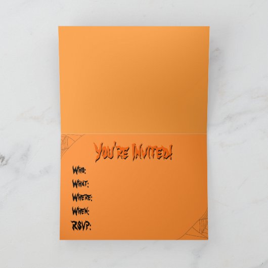 Jack-oder-Laterne-Party Einladungen Kartenhalter H (Innenseite)