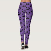 Jack-oder-Laternen Kürbisgesicht Lila und schwarz Leggings (Rückseite)