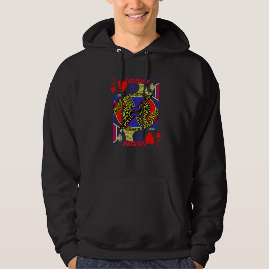 Jack of Hearts Costume Magic Poker Card Math Geek Hoodie (Vorderseite)