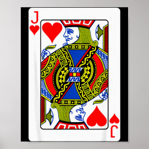 Jack of Hearts Spielkarte Valentins Kostüm Poster