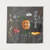 Jack O'lantern auf einem freundlichen Trick oder T Wandteppich (Vorderseite (Horizontal))