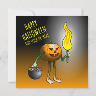 Jack O'lantern auf Süßigkeitenbetteln Karte