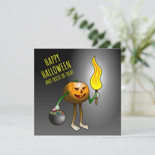 Jack O'lantern auf Trick oder Trete Karte (Stehend Vorderseite)