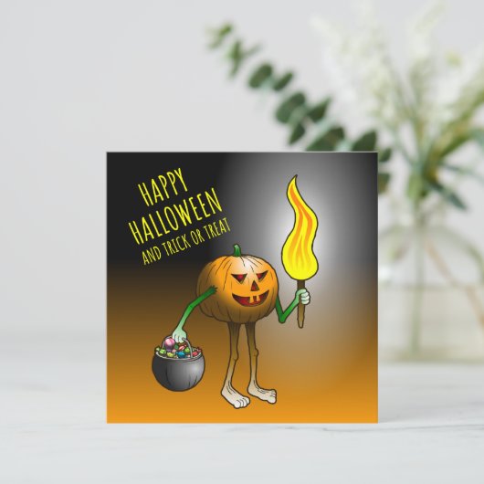 Jack O'lantern auf Trick oder Trete Karte (Stehend Vorderseite)