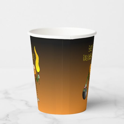 Jack O'lantern auf Trick oder Trete Pappbecher (Rechts)