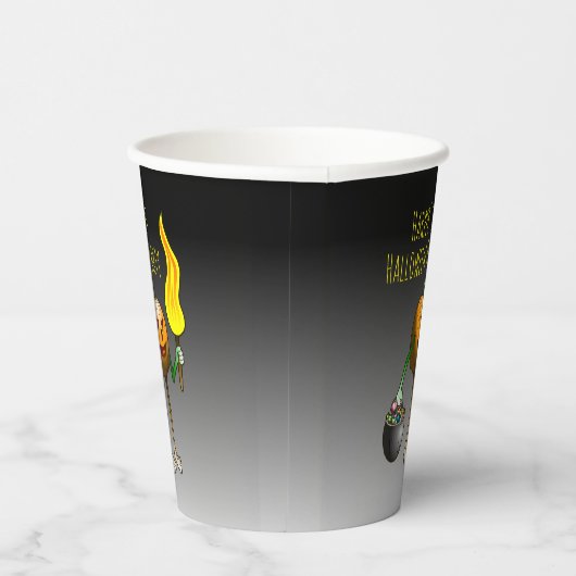 Jack O'lantern auf Trick oder Trete Pappbecher (Rechts)