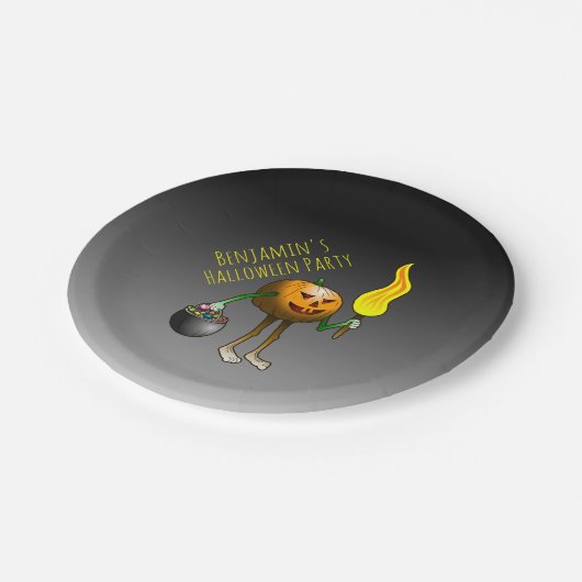 Jack O'lantern auf Trick oder Trete Pappteller (Schrägansicht)