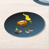 Jack O'lantern auf Trick oder Trete Runder Pappuntersetzer (Angewinkelt)