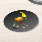 Jack O'lantern auf Trick oder Trete Runder Pappuntersetzer (Angewinkelt)
