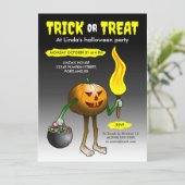 Jack O'lantern bei seinem ersten Süßes-oder-Saures Einladung (Stehend Vorderseite)