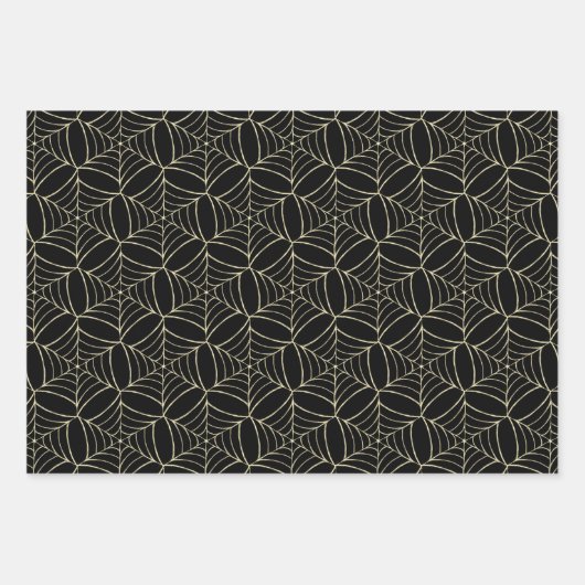 Jack o'lantern & Cobweb Pattern Kürbis Halloween Geschenkpapier Set (Vorderseite 2)