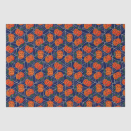 Jack o'lantern & Cobweb Pattern Kürbis Halloween Seidenpapier
