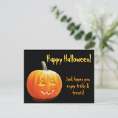 Jack O'Lantern Custom Halloween Postcard Postkarte (Stehend Vorderseite)