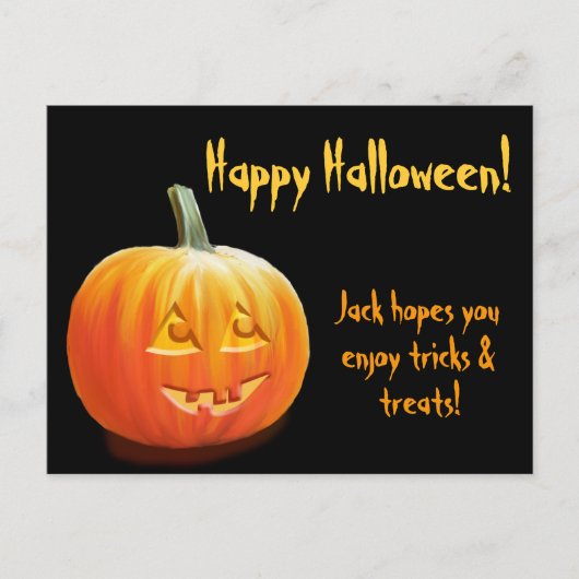 Jack O'Lantern Custom Halloween Postcard Postkarte (Vorderseite)