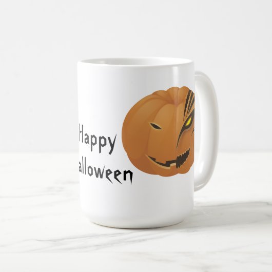 Jack O'Lantern face Halloween Kaffeetasse (VorderseiteRechts)