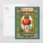 Jack O'Lantern Feiertagspostkarte (Vorne/Hinten)