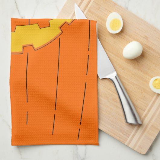 Jack O'Lantern Geschirrtuch (Viertel Falte)