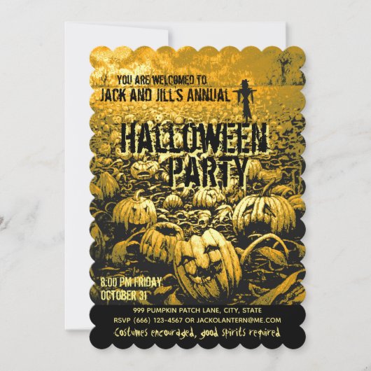Jack O'Lantern Graveyard Einladung (Vorderseite)
