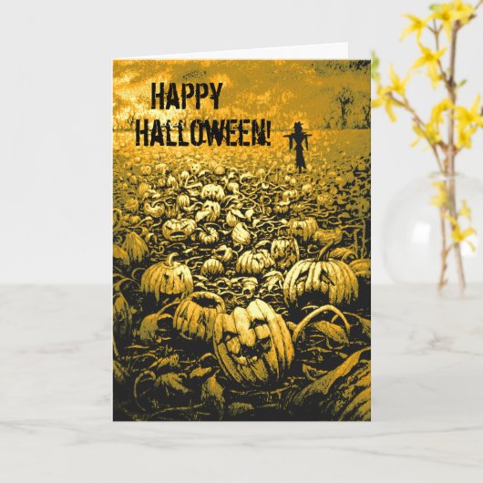 Jack O'Lantern Graveyard Karte (Gelbe Blume)