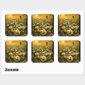 Jack O'Lantern Graveyard Quadratischer Aufkleber (Blatt)