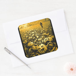 Jack O'Lantern Graveyard Quadratischer Aufkleber