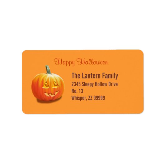 Jack O'Lantern Halloween-Adresseetikett Adressaufkleber (Vorne)