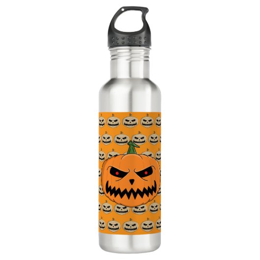 Jack O'Lantern Halloween Edelstahlflasche (Vorderseite)