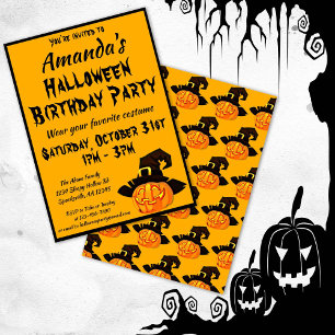 Jack O'Lantern Halloween Geburtstagsparty Einladung