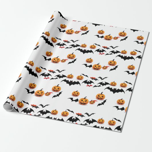 Jack O'lantern Halloween Geschenkpapier (Ungerollt)