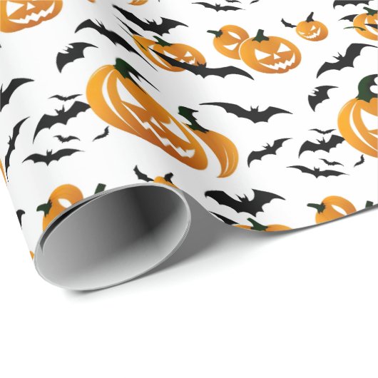 Jack O'lantern Halloween Geschenkpapier (Rolleneckpunkt)