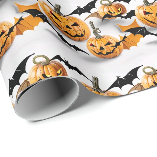 Jack O'lantern Halloween Geschenkpapier (Rolleneckpunkt)