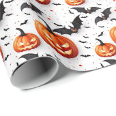 Jack O'lantern Halloween Geschenkpapier (Rolleneckpunkt)
