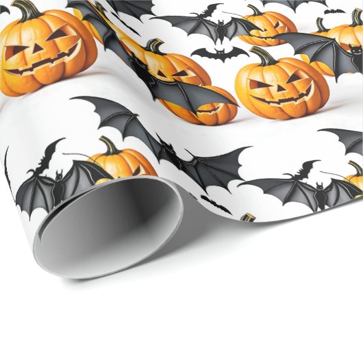 Jack O'lantern Halloween Geschenkpapier (Rolleneckpunkt)