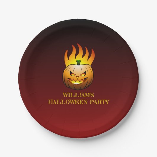 Jack o'lantern Halloween Pappteller (Vorderseite)