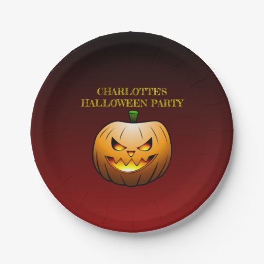 Jack o'lantern Halloween Pappteller (Vorderseite)