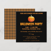 Jack O'Lantern Halloween-Party Einladung (Vorne/Hinten)