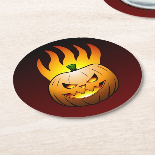 Jack O'lantern Halloween Pumpkin Runder Pappuntersetzer (Angewinkelt)