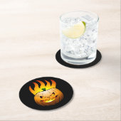 Jack O'lantern Halloween Pumpkin Runder Pappuntersetzer (Vor Ort)